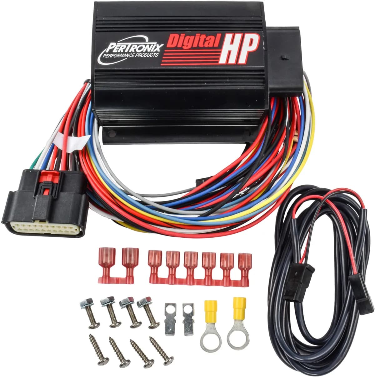 Pertronix Digital HP Ignition System. This System Features 187 Millijoules of Spark Energy, 3 Step Rev Limiter, And Multispark to Redline, All in a Ultra Small Form Factor. Black.