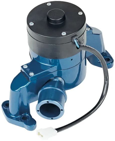 Electric Engine Water Pump Aluminum Blue Powder Coat Fits SB Chevy Engines Proform