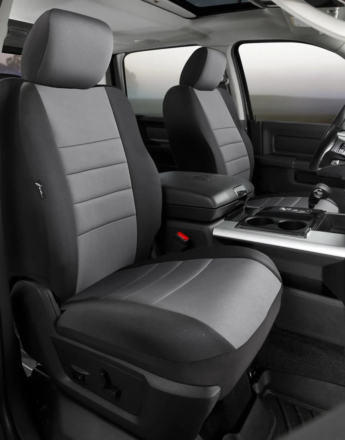 Neo™ Neoprene Custom Fit Truck Seat Covers; Bucket Seats w/Non-Removable/Adjustable Headrests And Side AirBags;