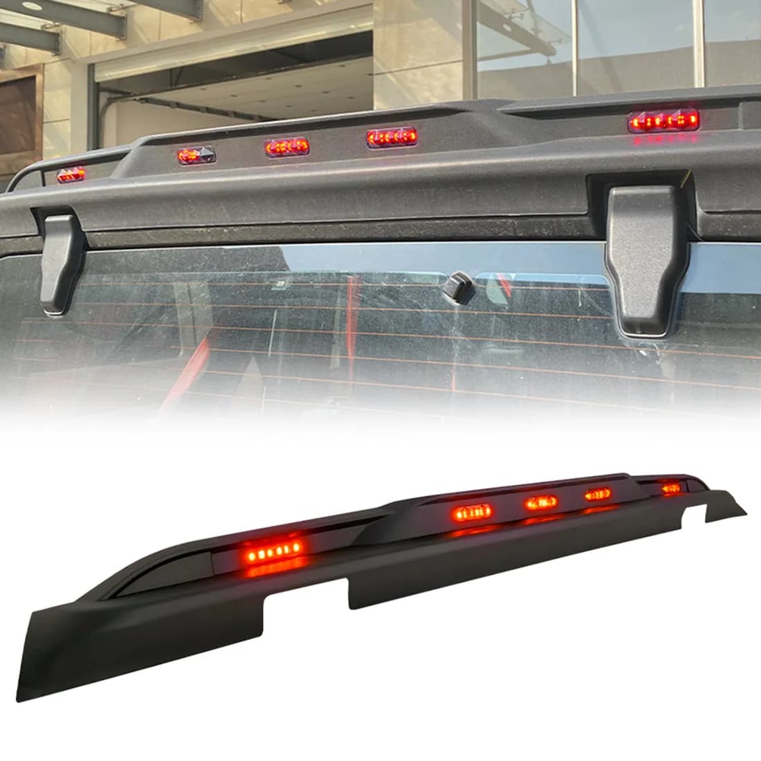 American Modified Amjpca00303 Rear Roof Spoiler With Amber LED Lights