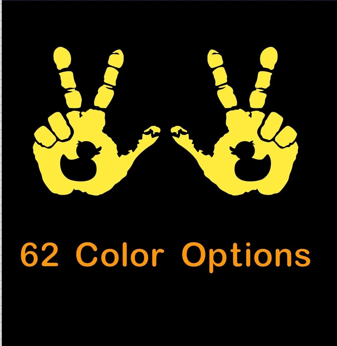 Hect Creations Rubber Duck Hand Wave Decal Set for Jeep Mirrors