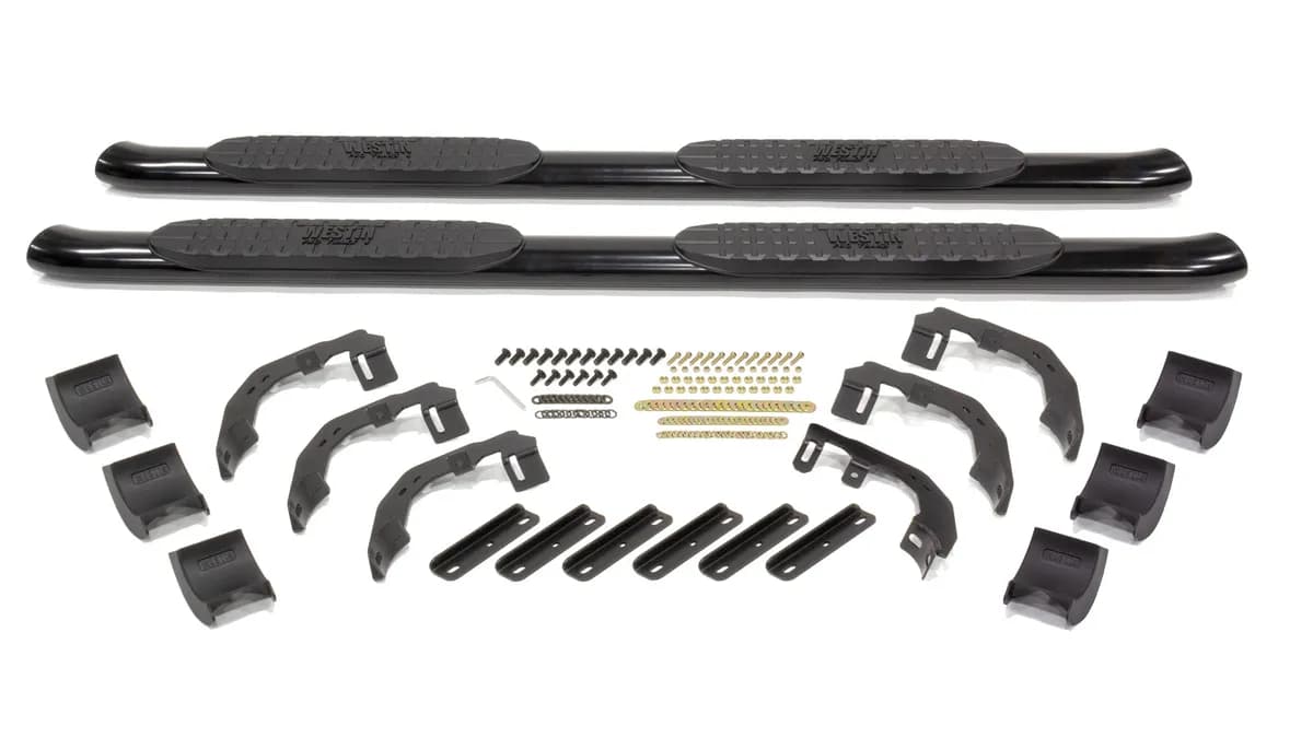 PRO TRAXX 4 Oval Nerf Step Bars Black 1500 Quad Cab 2019 Excl. 2019 Ram 1500 Classic