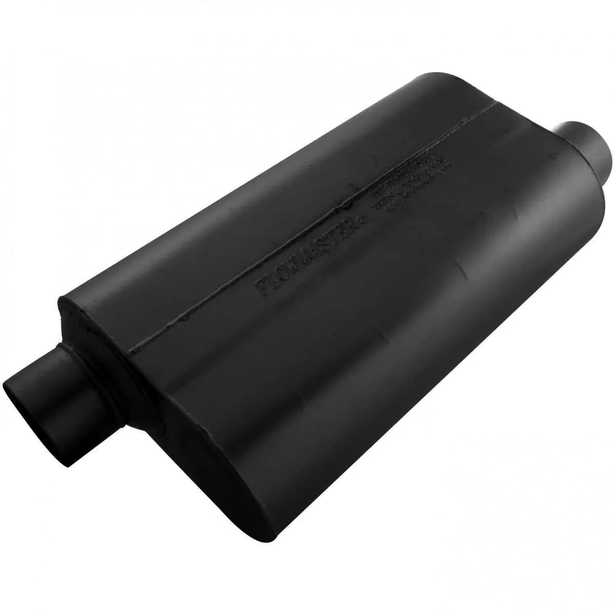Super 50 Series / Performance Muffler 3.00in IN (O) / OUT (O) Opposite Side Offsets: ea 16 Gauge Aluminized Steel