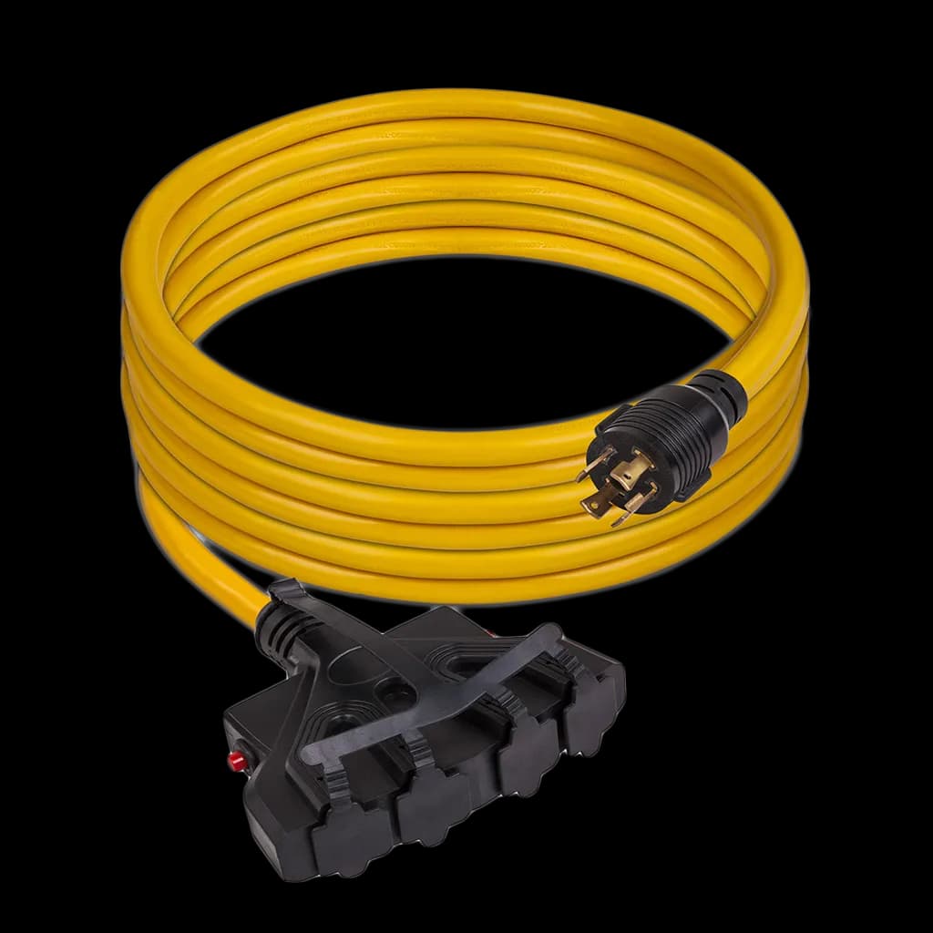 25ft Power Cord L1430p to 520rx4 10 Guage 30amp Wiring Circuit Breakers & Storage Strap