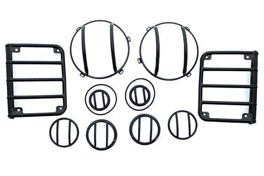 10piece Euro Guard Light Kitblack 0716 Jeep Wrangler