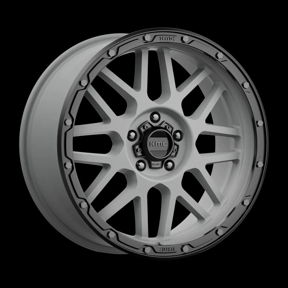 Kmc Km535 Grenade Off-Road 20x9 18 5x5.0 Matte Gray Matte Black Lip