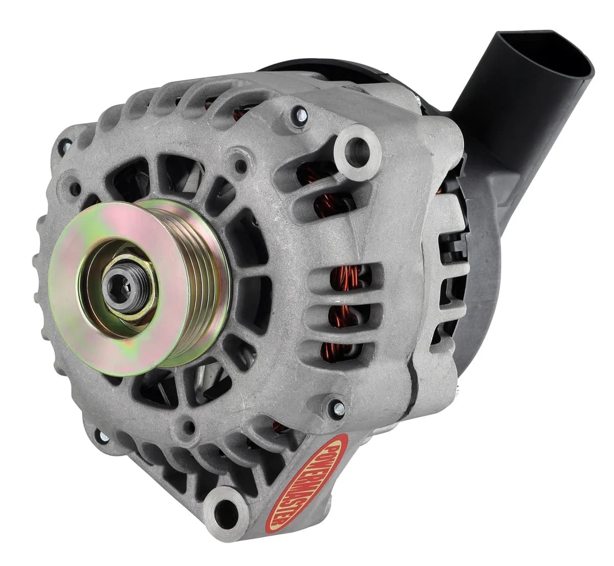 Alternator; CS130D; Rear Post; 165 Amp; 100 Idle; w/6 Groove Pulley; PLIS Voltage Regulator; Natural;