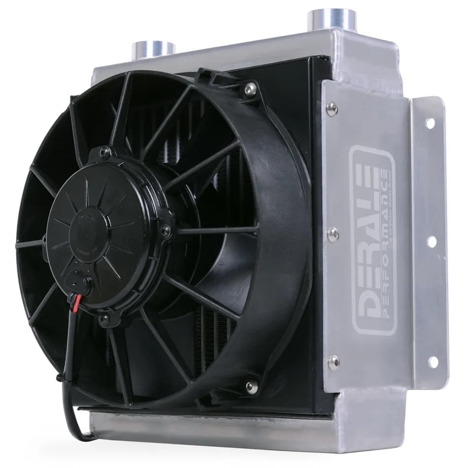 18 Row Hi-Flow Racing Remote Fluid Cooler with Single Fan, 7/8-14 UNF O-ring