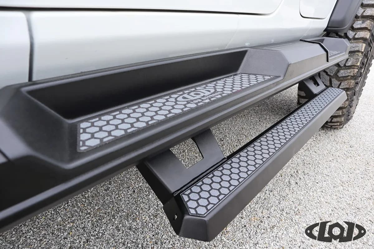 Armor Lite Rocksliders Long Drop Steps (pair) (Black Powder Coated)