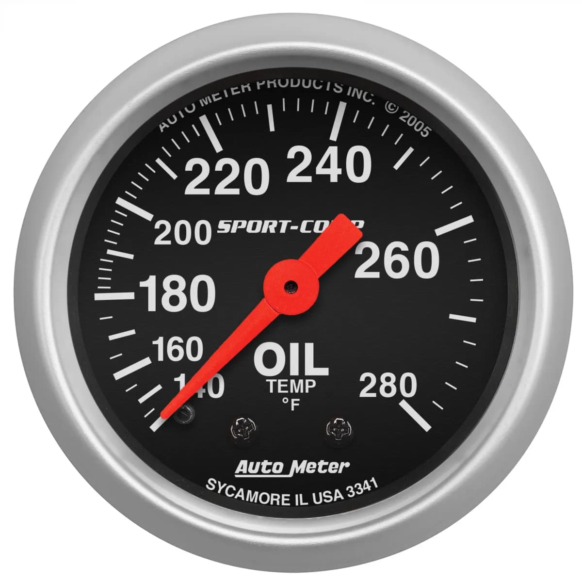 Gauge, Oil Temp, 2 1/16", 140-280?F, Mechanical, Sport-Comp