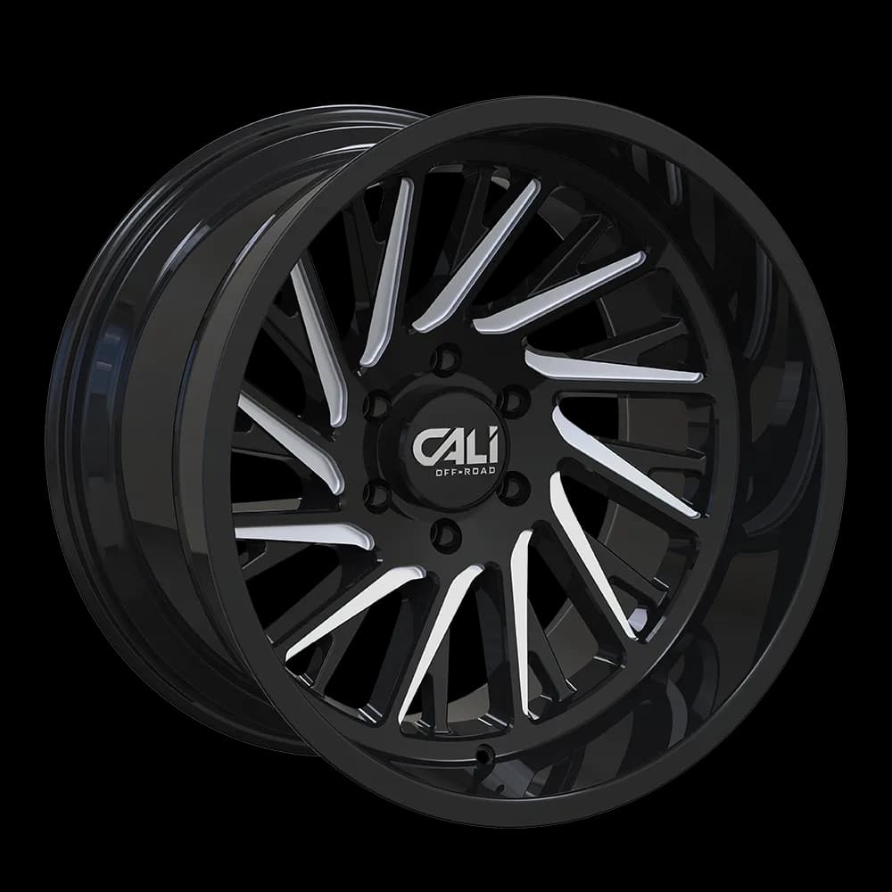 Cast Aluminum Wheels Purge 9114 GB 22x12 Milled Gloss Black 6 On 139.7 Bolt Pattern -51 Offset Cali Offroad Wheels