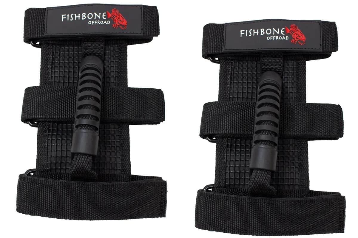 Fishbone Offroad Jeep Wrangler Grab Handles w/ Three Straps FB55153
