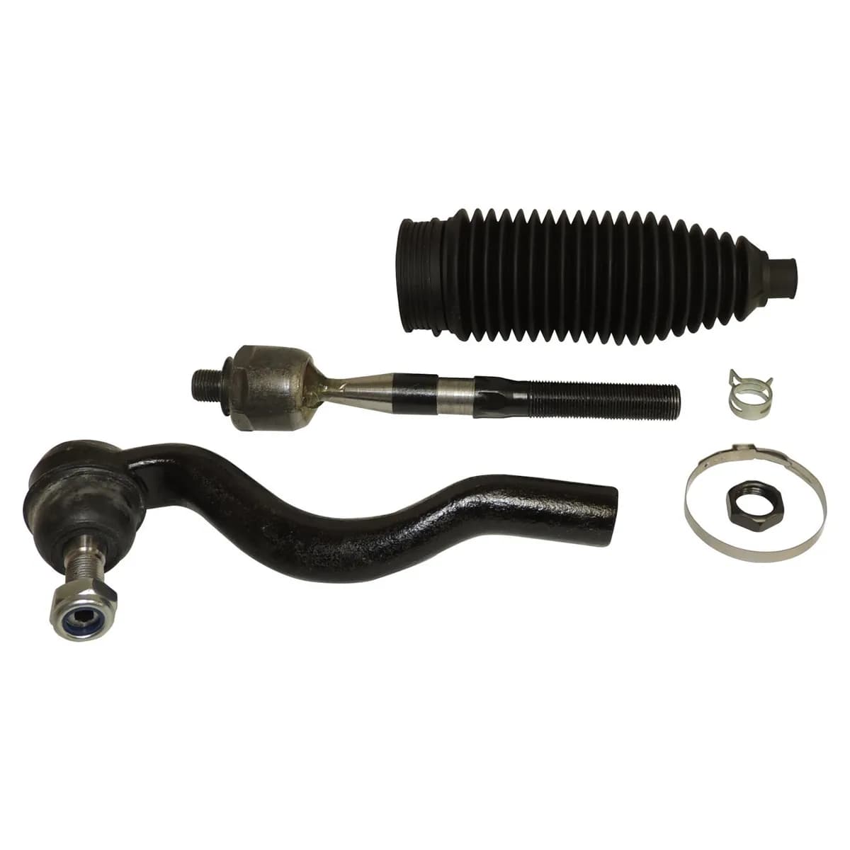Black Tie Rod End Kit Right Tie Rod End Kit;includes 1 Inner And 1 Outer Tie Rod End, Jam Nut, Bellows Boot, Clamps, And Tie Rod End Nut