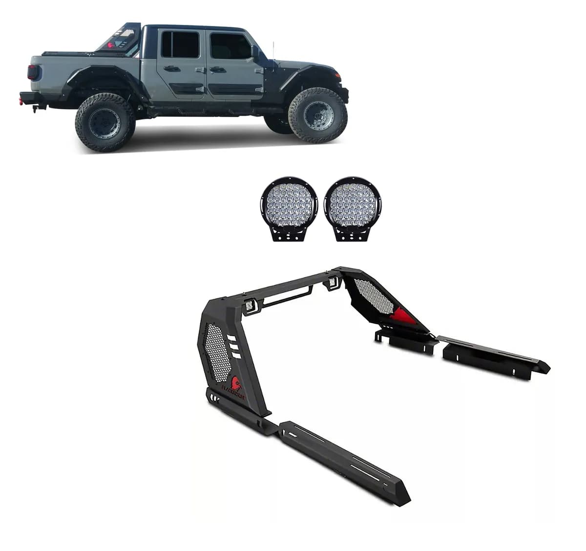 Black Horse Off Road Vigor Roll Bar Kit Black Steel VIRB09B-PL69B