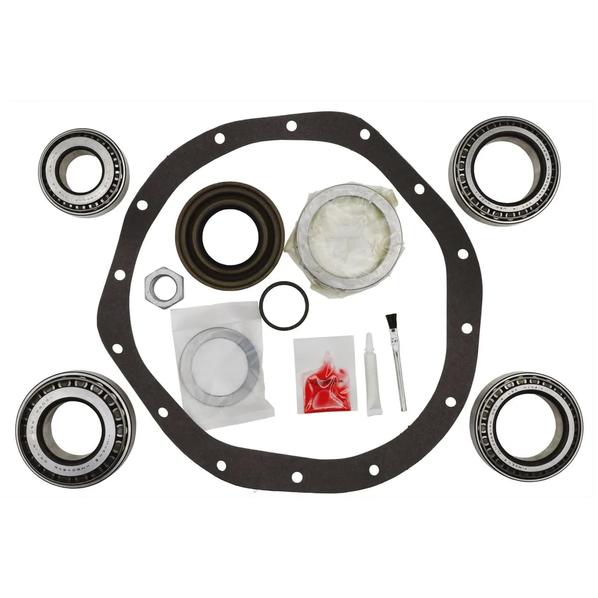 Eaton Master Differential Install Kit; Rear; GM 9.5 in.; 14 Cover Bolts; 12 Ring Gear Bolts; 33 Axle Spline; 30 Pinion Spline; Standard Rotation; Fits 1996 And Older Applications;