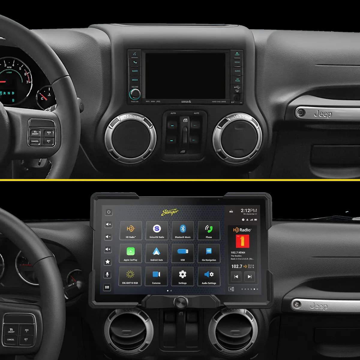 HORIZON12 Jeep Wrangler JK (2011-2018) 12.8" Radio Plug-&-Play Kit