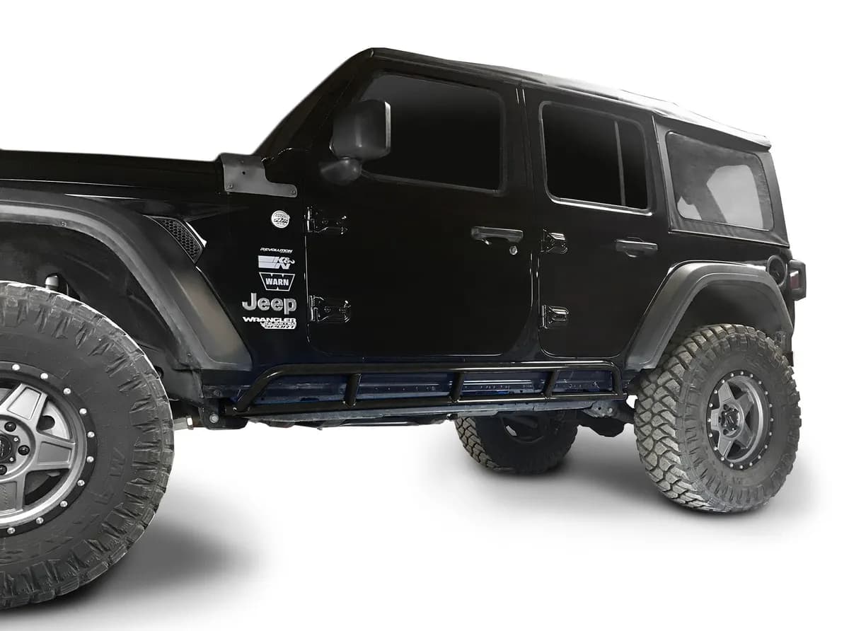 Armor 2018 to Present Rock Sliders 4 Door JLU Black