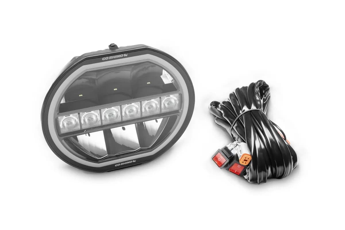 go Rhino 751440911crs Blackout Series - Maxline 9 LED Hi/Low Beam With Multi Daytime Running Light