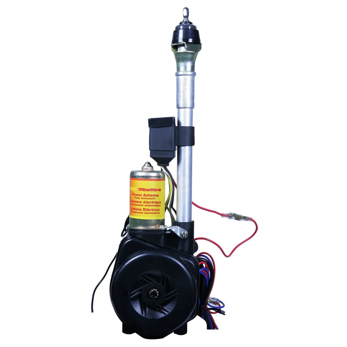 ANTENNAWorks; Power Antenna; Fully-Automatic w/5 1 in/25mm Mounting Bases; 31 in./79cm 4-Section Replac. Mast/55 in.140cm Detachable Cable; Stainless Steel;