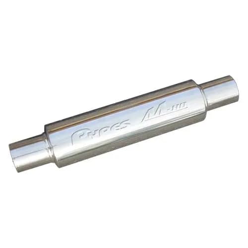 M-80 Series Muffler 2.5 in Round 14 in L Hardware Not Incl Polished 304 Stainless Steel Pypes Exhaust