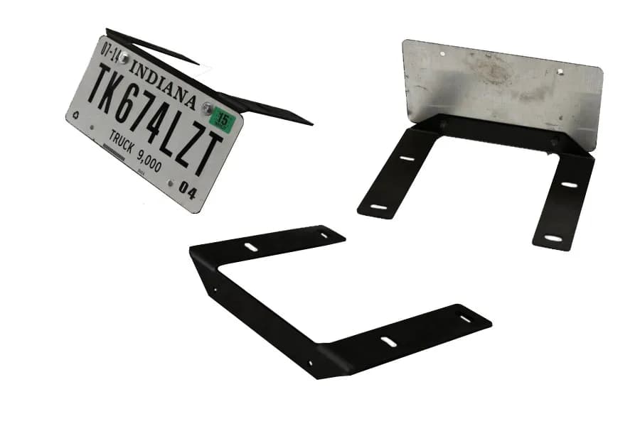 LOD Destroyer Front Bumper License Plate Mount Black Powder Coated - JT/JL/JK