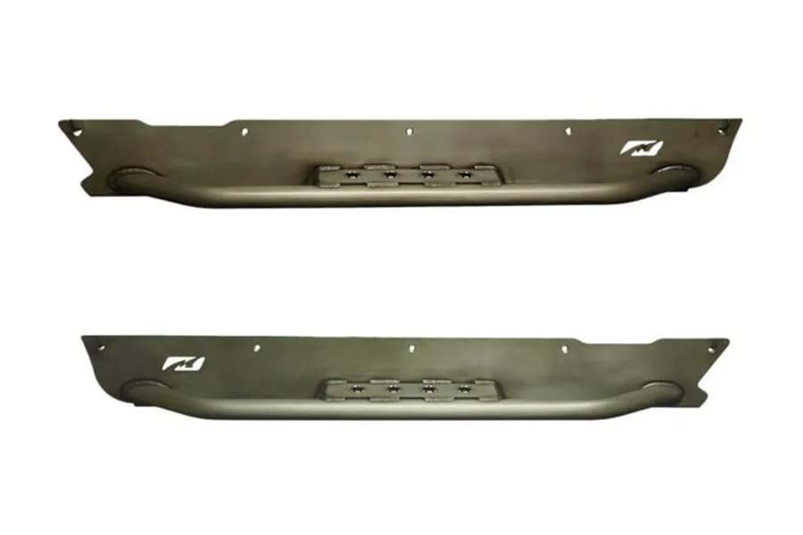 Motobilt Full Length Rocker Guards w/ Step - Bare Steel - TJ