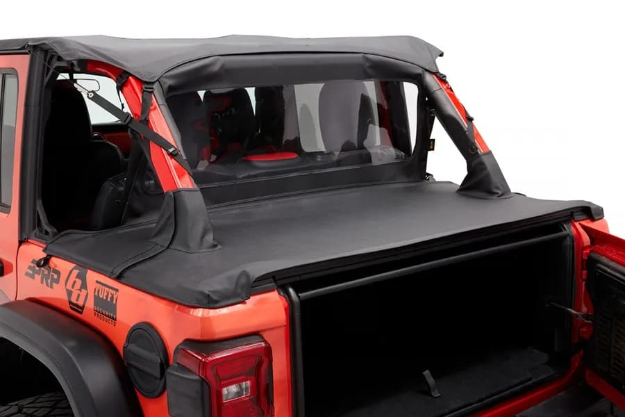 Cargo Deck Covers For Jeep 2018-2023 Wrangler JL 4 Door Factory Soft top Removed No Belt Rail Channels Black Diamond Bestop
