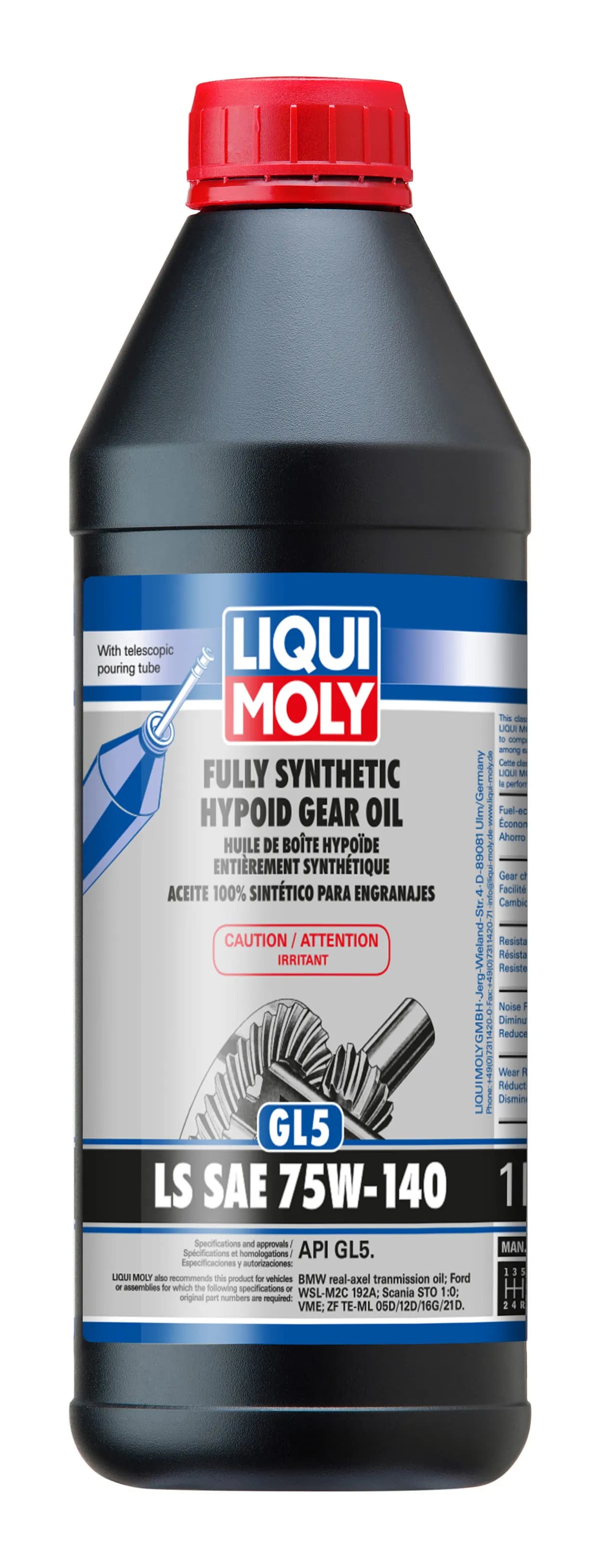 Liqui Moly 20042 Fully Synthetic Hypoid Gear Oil (Gl5) ls SAE 75w-140