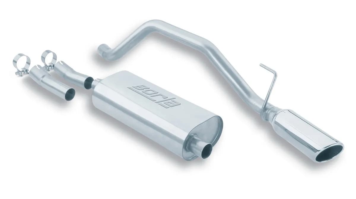 Touring Cat-Back Exhaust System 2.25 in. Incl. Connecting PipesMufflerHardware4 in. Round x 14 in. Long Single Rolled Angle-Cut Tip Single Right Rear Exit