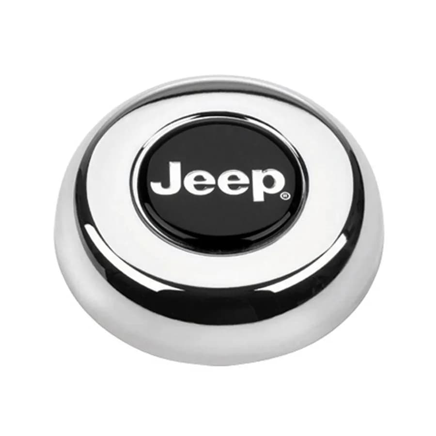 Mopar Licensed Horn Button; Chrome; Jeep; Classic/Challenger Wheels;