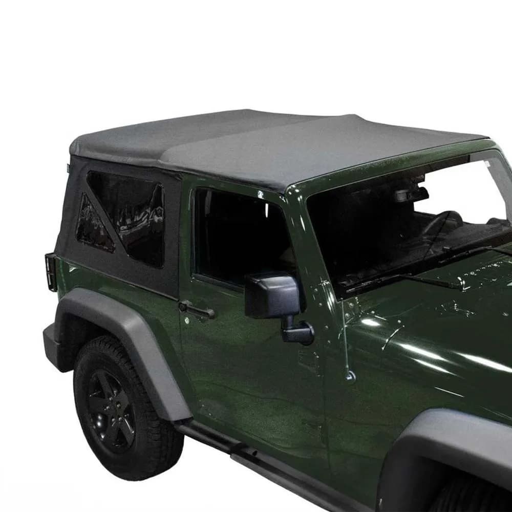 Jeep JK Replacement Soft Top Tinted Windows For 07-09 Wrangler JK 2 Door Black Diamond King 4WD