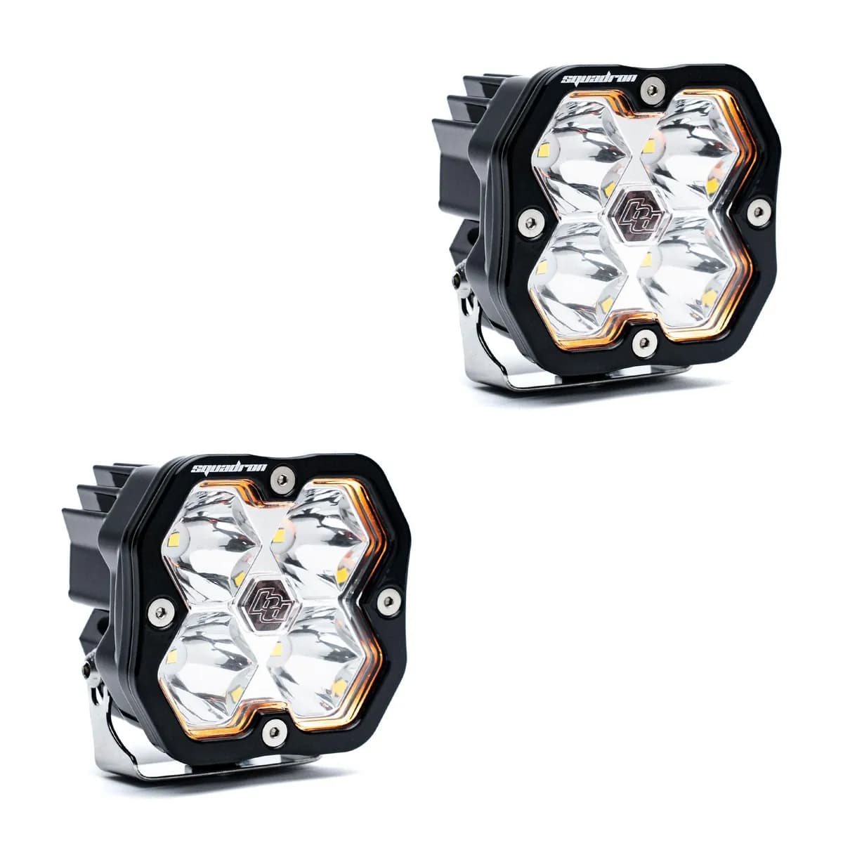 Squadron 2.0 Sport Black LED Auxiliary Light Pod Pair (No Harness) Universal Clear Spot Baja Designs
