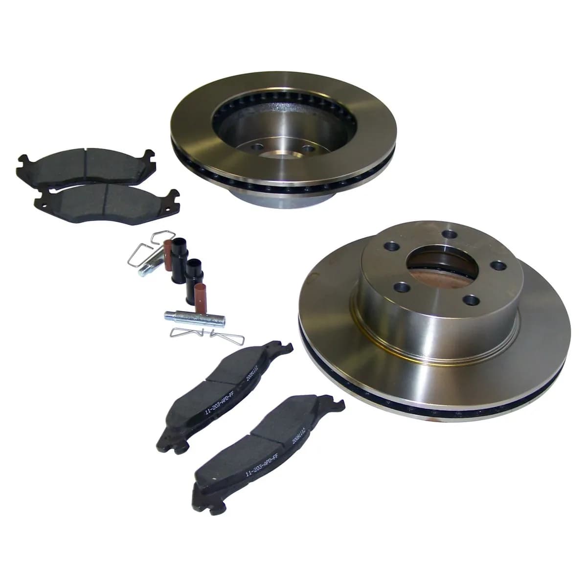 1984-1989 XJ Cherokee MJ Comanche w/ 4WD;1987-1989 YJ Wrangler;Includes Pads Rotors Springs Bushings & Pins