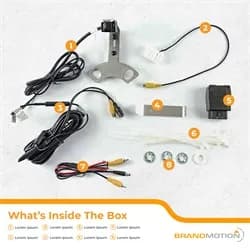 SummitView™ For Jeep® Adjustable Rear Vision System w/Infrared Camera; Incl. Flash Module For 6.1in. Factory Display; Stainless Steel Rear Tire Mount; Parking Gridlines Available;