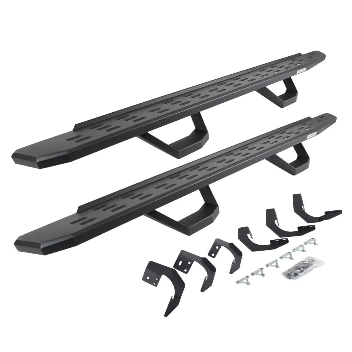 Go Rhino 6962998020PC - RB30 Running Boards with Mounting Brackets & 2 Pairs of Drops Steps Kit - Textured Black