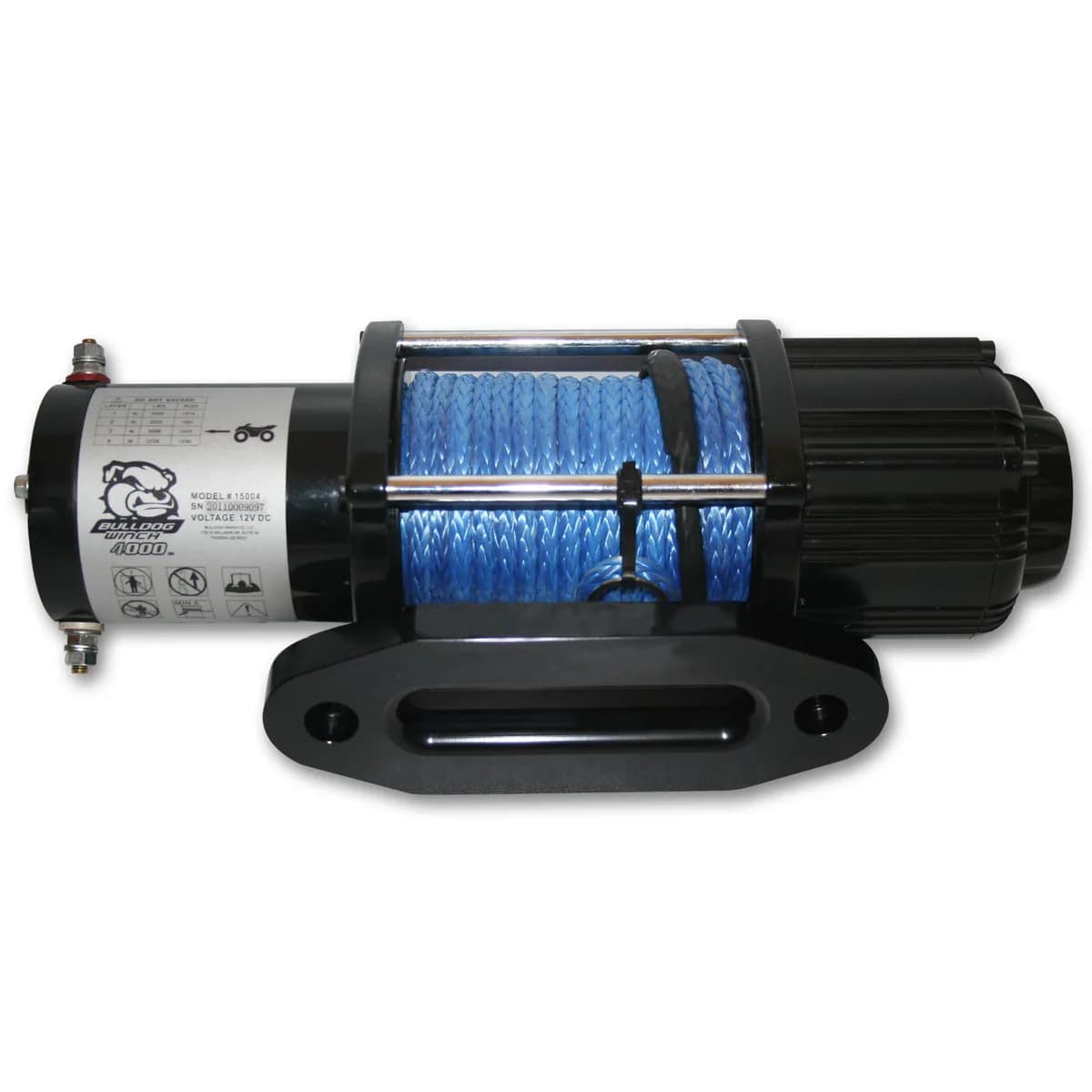 4000lb UTV/Utility Winch, long drum, 50ft Synthetic Rope, Aluminum Hawse Fairlead, mounting plate, handlebar & hand held switches