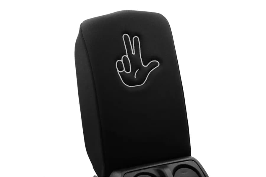 Distinction Applied Embroidered Center Console Armrest Cover - Jeep Life - White DA_ARMREST_JEEP_LIFE_WHITE