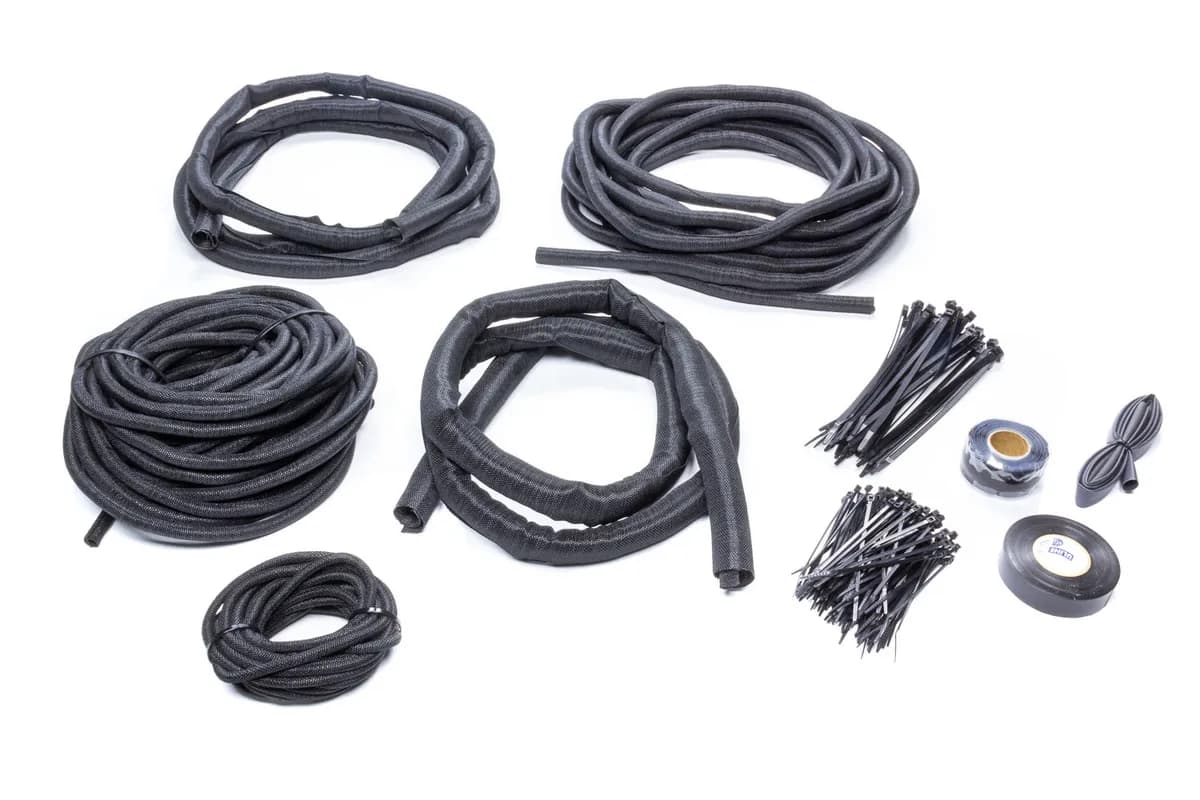 Classic Braid Chassis Kit; Incl. 1/8 - 1 in. Size Self-Wrapping Split Braided Wiring Looms/1/2-3/8 in. Size Heat Shrink/Tie Wraps/Electrical Tape/[2]Stretch And Seal Tape;