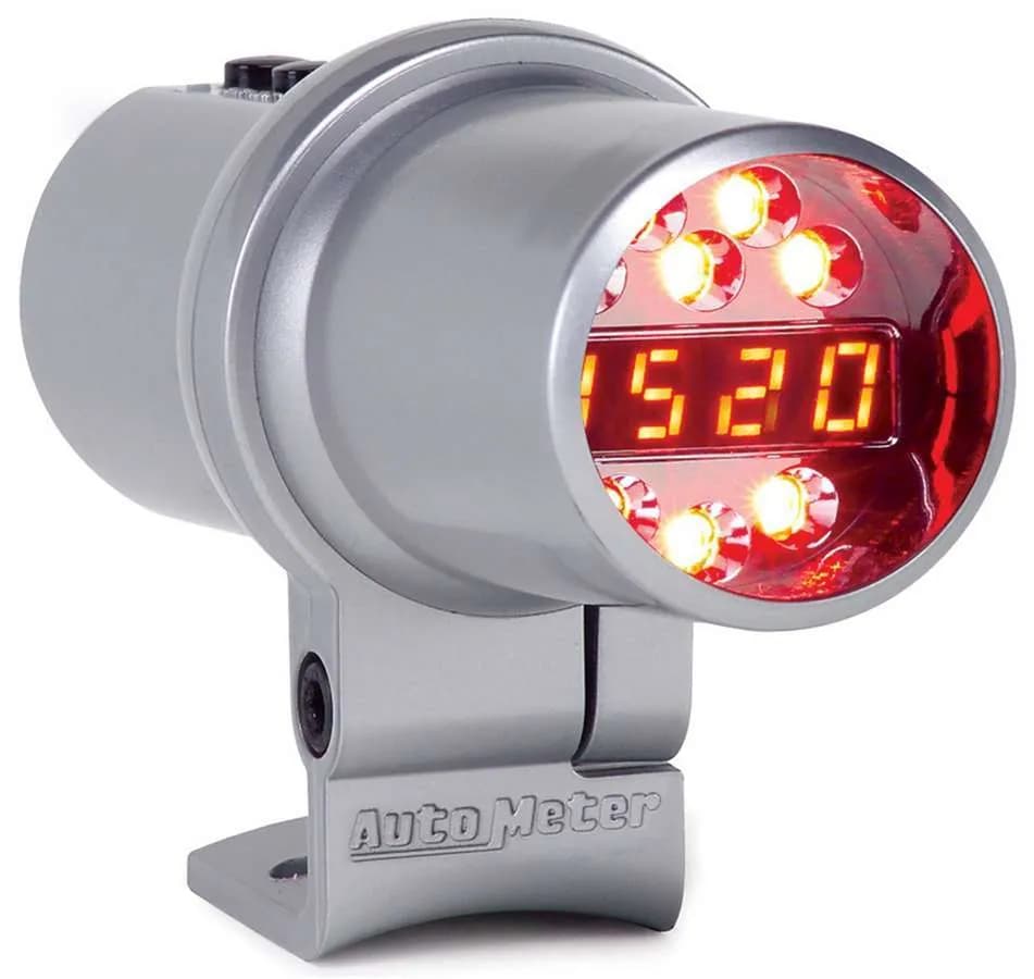 Autometer 5344 Shift Light, Digital w/ Amber Led, Silver, Pedestal Mount, Dpss Level 1