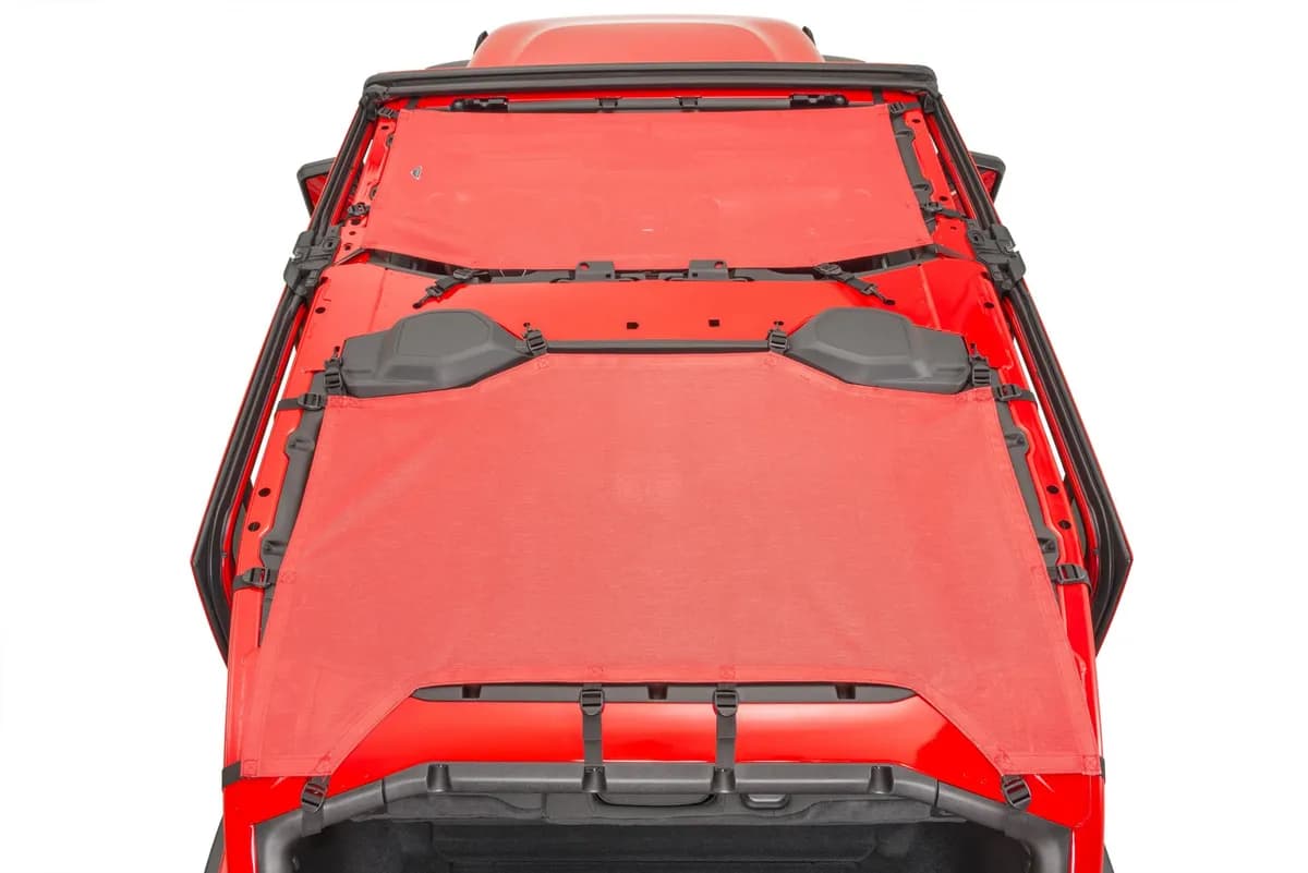 ShadeMaker Freedom Mesh Bimini Top Plus 18-2023 JLU Jeep Wrangler 4 Dr Red