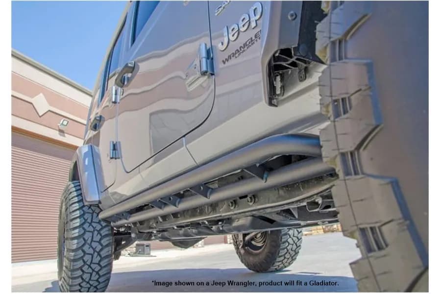 19c Gladiator 4 Door Truck 1.75 Textured Black Full Length Rkr Rails (No Steps)