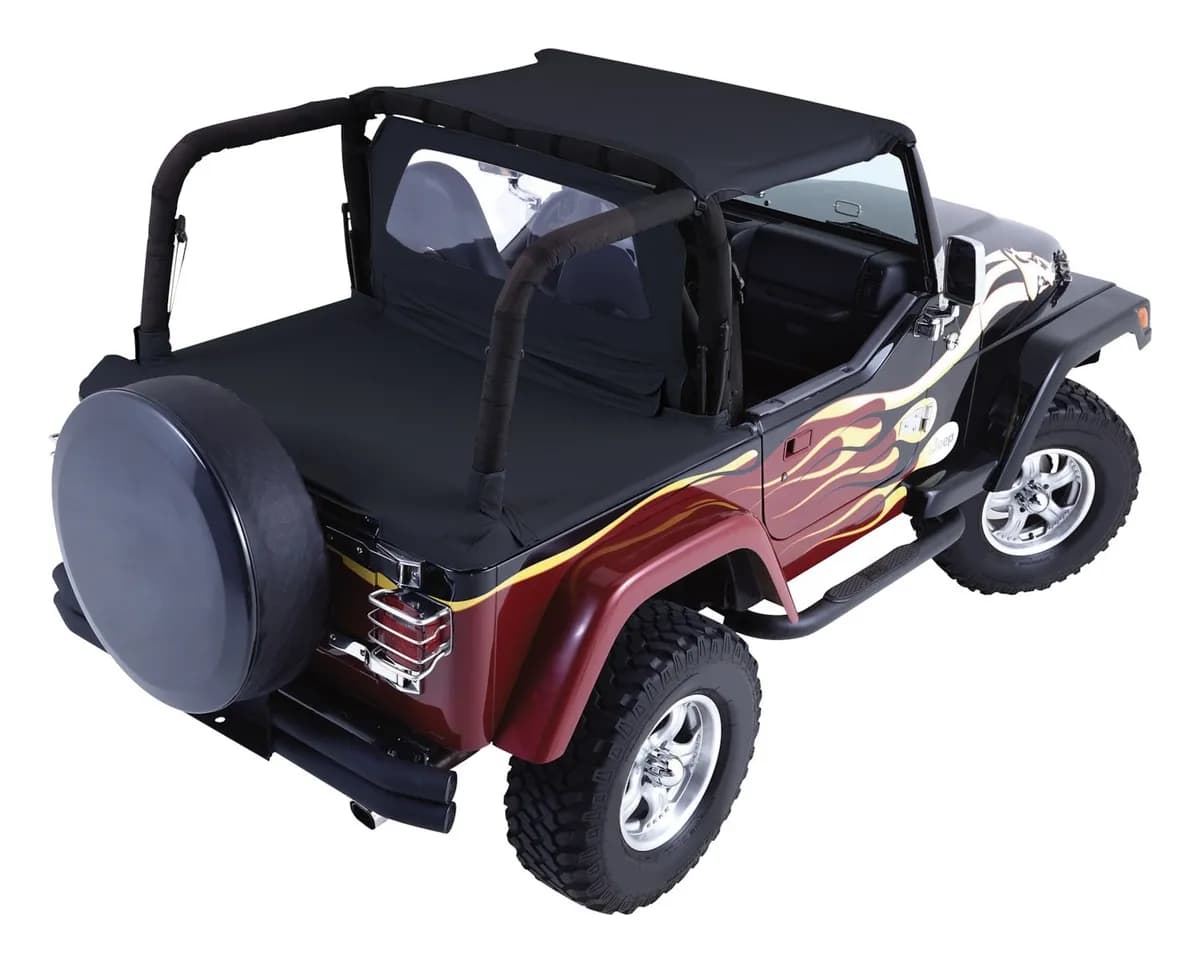 1997-2006 Wrangler TJ Black Diamond; This economy kit includes one Beach Topper one Windbreaker and one Tonneau Cover. Tire Cover is not included.