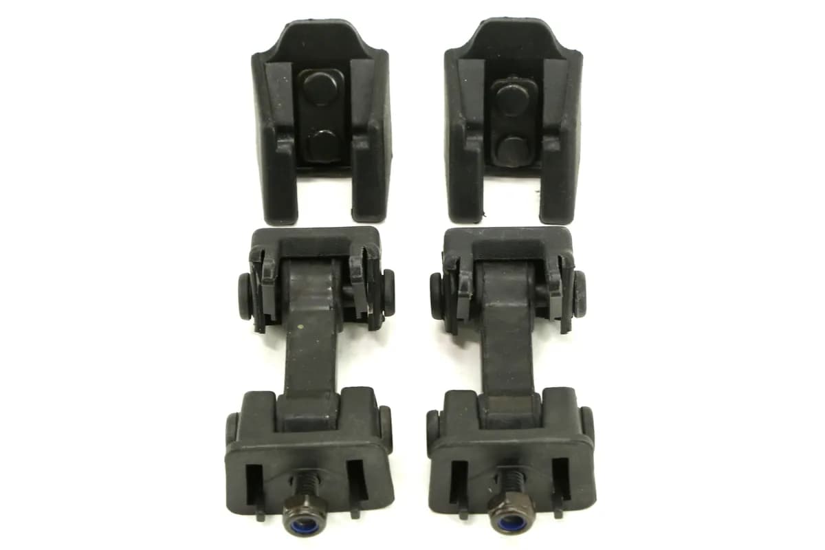 Hood Catch Kit (Black Plastic OE Replacement) 9706 Jeep Wrangler Pair