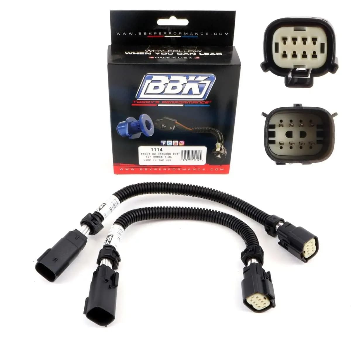 2015-2023 Dodge 6.2l Hell Cat o2 Wire Harness Extension Kit - Front 12 6 Pin