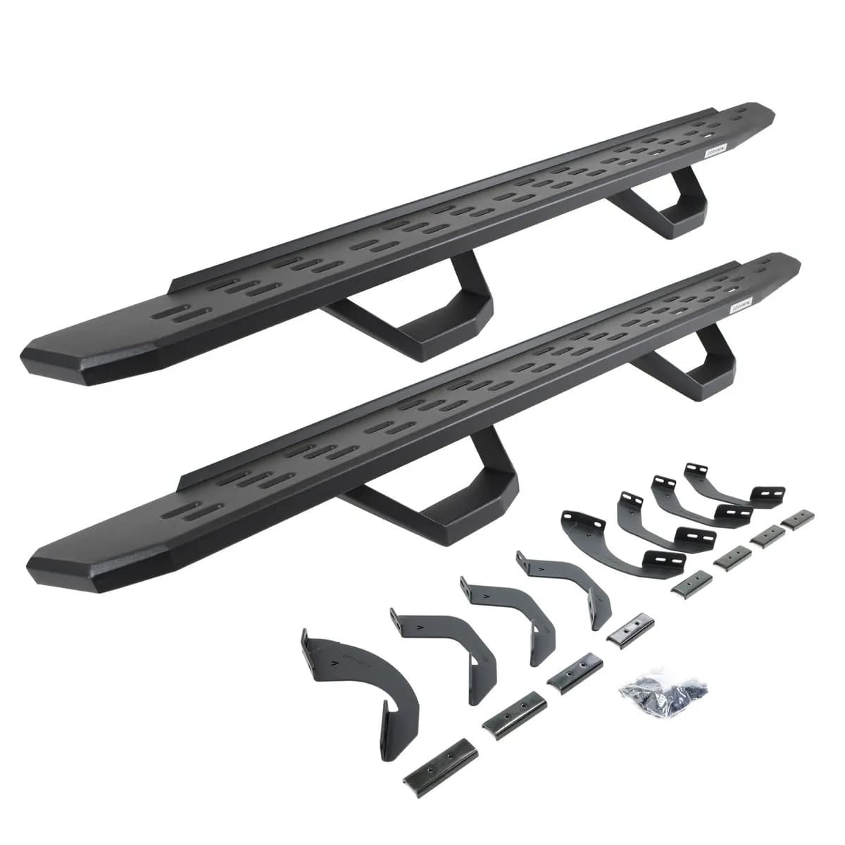 Go Rhino 6964358020PC - RB30 Running Boards with Mounting Brackets & 2 Pairs of Drops Steps Kit - Textured Black