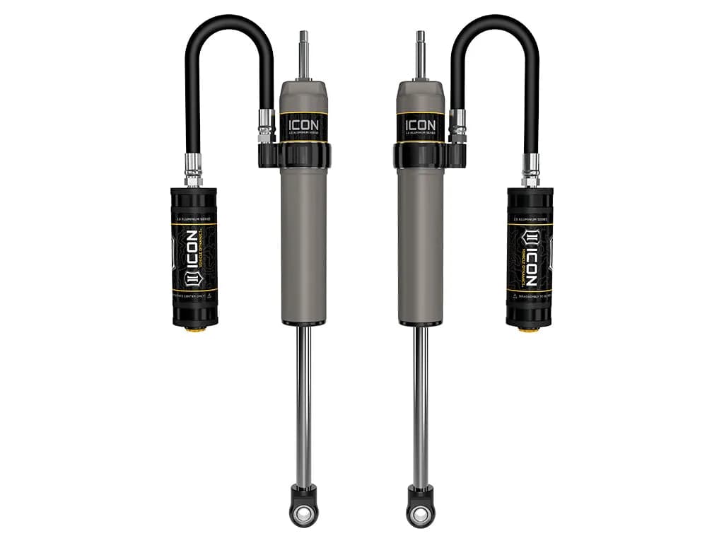 ICON 2023-2025 Ford F-250/F-350 Super Duty 4WD, 4.5” Lift, Front, V.S. 2.5 Aluminum Series Shocks, Remote Reservoir, Pair