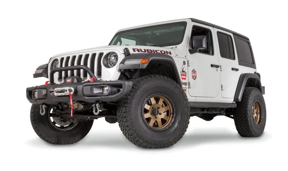 WARN - Low-Height; For Factory Optional Bumper; Powder Coated; Black; Without Brush Guard; Without Skid Plate; Without Step Plate