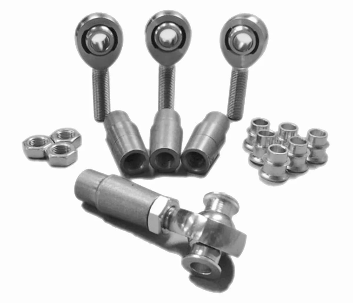 Heims, Nuts, Bungs, Inserts 3/8-24 RH and LH Chrome Moly Housing, Nylon Race Fits 0.750 x 0.058 Tubing 4 Rod Ends