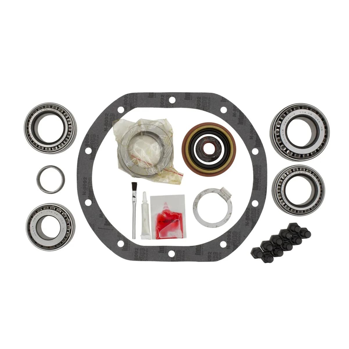 Eaton Master Differential Install Kit; Rear; Ford 7.5 in.; 10 Cover Bolts; 10 Ring Gear Bolts; 28 Axle Spline; 28 Pinion Spline; Standard Rotation;