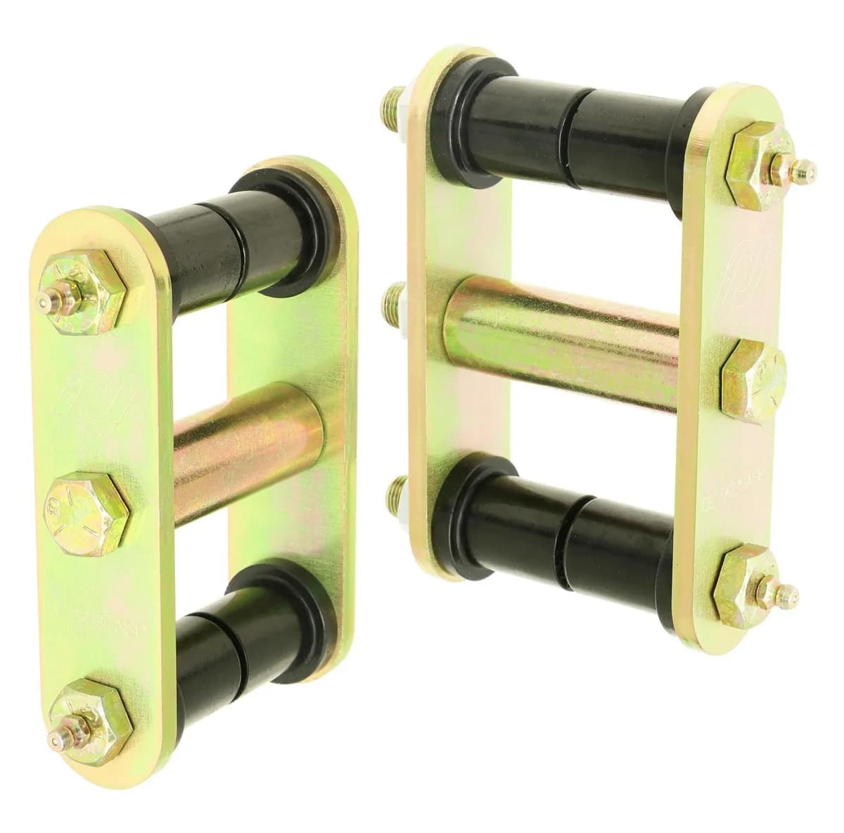 HD Leaf Spring Shackles 76-86 Jeep CJ Rear Includes Urethane Bushings HD Greasable Bolts Pair RockJock 4x4